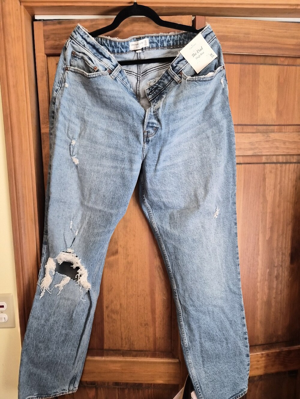 Nwt Abercrombie Light Blue Distressed Jeans Dad Jeans
